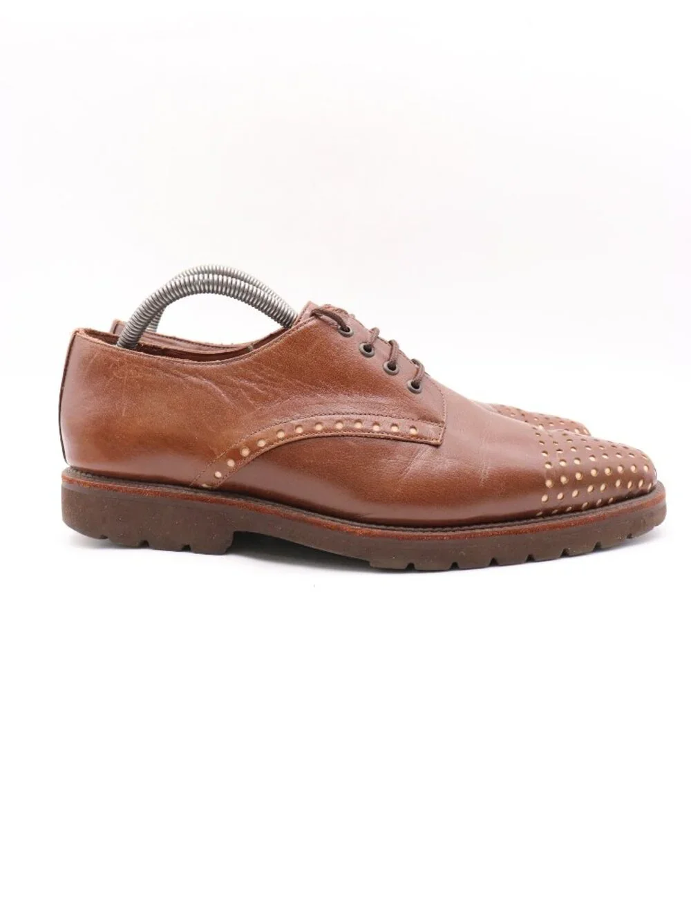 Esquivel Brown Leather Dress Shoes Men's Size 9 Lace Up Oxford Derby Made In USA